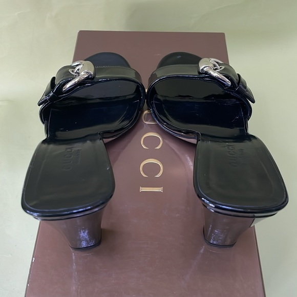 Vintage black/silver Gucci patent leather heels in original box - Picture 10 of 16